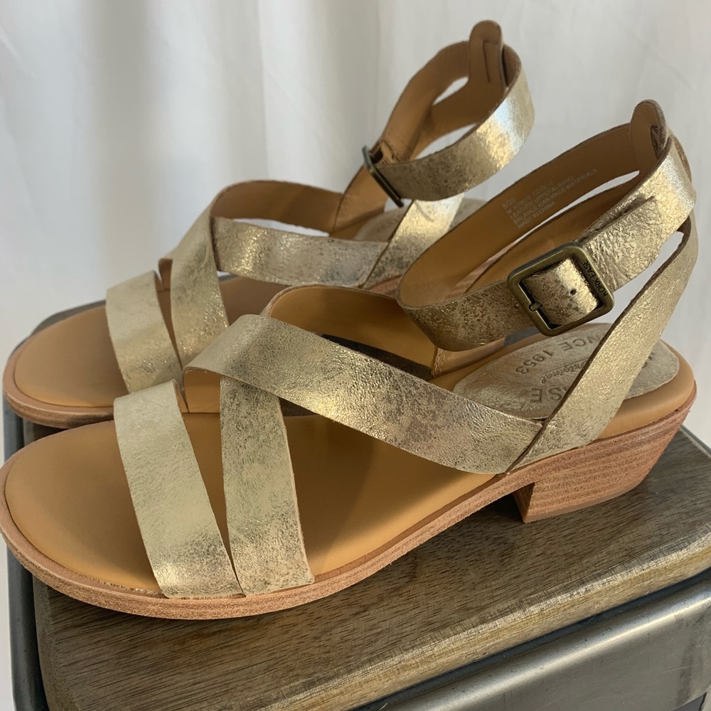 KORK-EASE gold leather sandals